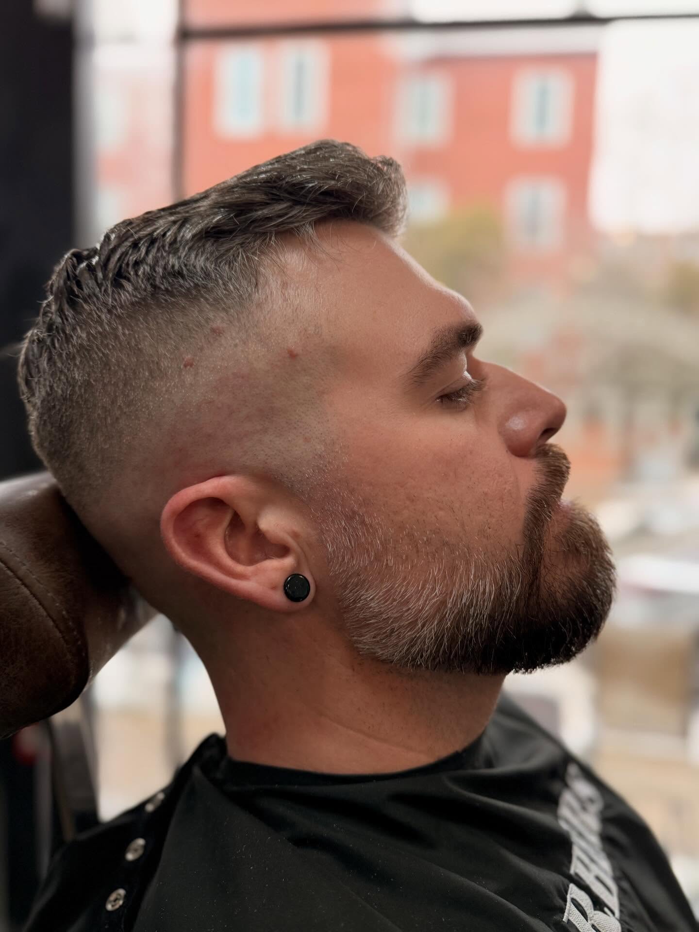 A close view of a finished fade