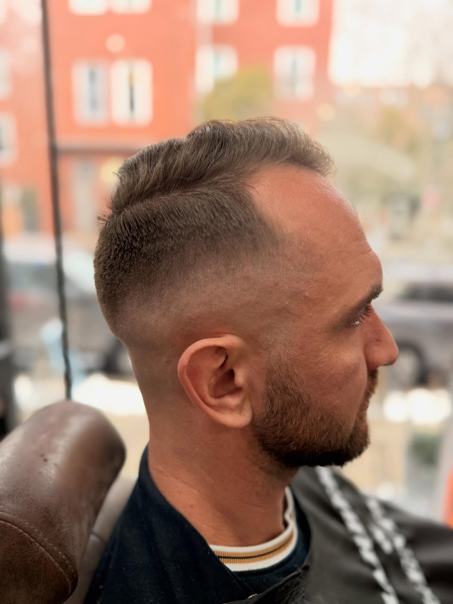 A finished cut by the shop window